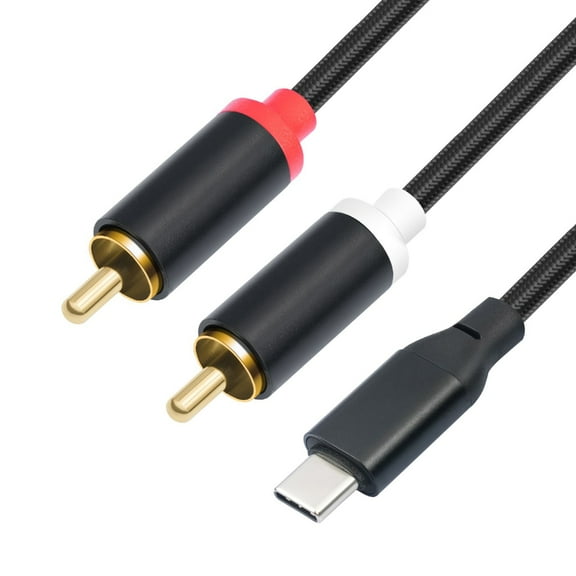 USB C To 2RCA Audios Cable For High Fidelitys Music Experience Shielding Effect