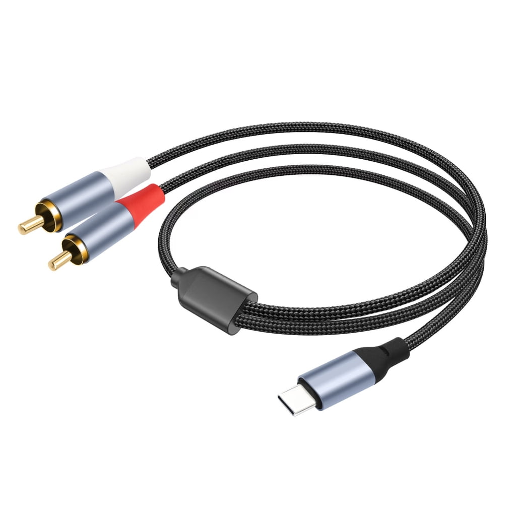 USB C To 2RCA Sound Decoding Cable 24Bit Converter Wire For Smartphone ...