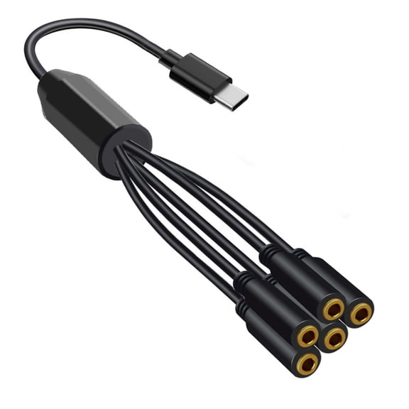 USB C To 3.5mm Headphone Adapter Type C to 3.5mm Female Audios Sharing Splitter Cable for Smartphones Headphones Speaker
