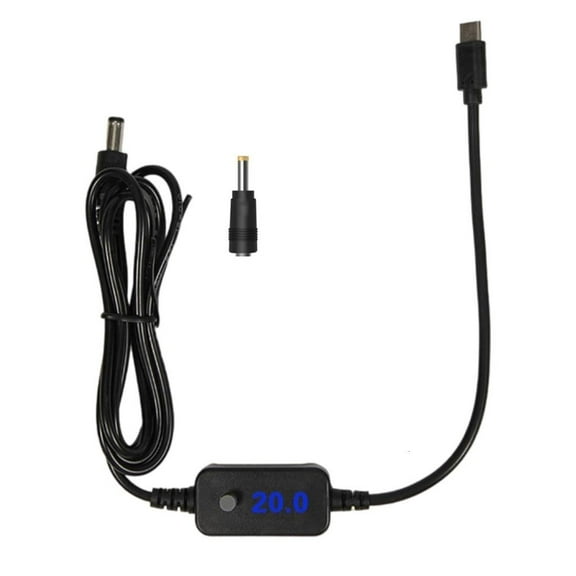 USB C To DC5525 Charging Cord 120CM Length Adjustment Output Interchangeable Tip