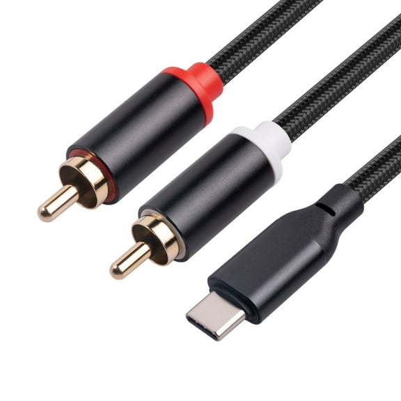 USB C To Dual RCA Stereo Y Splitter Cable Audio Cord For Smart Phone Tablet Laptop Mixing Console