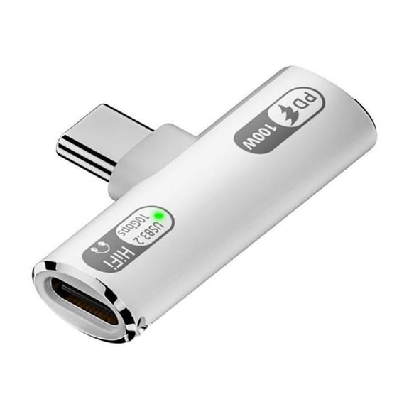 USB C To Headphone Adapter 2 in 1 Support Audios and Charging Double Type C PD100w 10Gbps Fast Charging