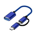 thumbnail image 1 of USB C To USB Adapter 2 In 1 Adapter Cable. Micro USB Type C Male To USB Female OTG Cable, 1 of 3
