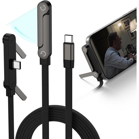USB C To USB C Cable 240W Fast Charging Cable 5 FT,Invisible Stand Charging Cable,Flat USB C Cable,USB C Cable Right Angle
