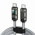 thumbnail image 1 of USB C To USB C Cable PD100W Fast Charge Cord Data Cord 480mbps Data Transfer With LED Display For Phone, Tablet, Laptop, 1 of 10