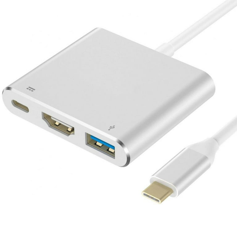 USB C Type C to HDMI compatible Adapter 4K Thunderbolt 3 with HDMI Port USB 3.0 Port USB C Charging Port Compatible with MacBook Macbook Pro Samsung Galaxy S20 S10 Note20 Note10 S9 S8 Walmart