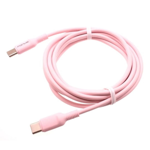 USB-C to Type-C Pink 10ft Long Cable for TCL 30 XE 5G, 20 XE, V 5G, 4X 5G - PD Fast Charger Cord Power Wire Sync Compatible With TCL 30 XE 5G, 20 XE, V 5G, 4X 5G