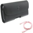 thumbnail image 1 of Case Belt Clip w Pink 10ft Long Cable for Samsung Galaxy A73 5G,A13 5G,A03s Phones - Leather Holster Cover Pouch, USB-C to Type-C PD Fast Charger Cord Power, 1 of 11