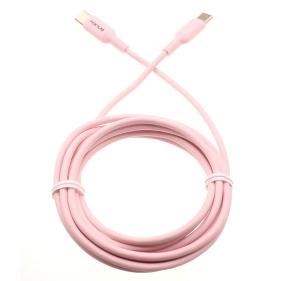 USB-C to Type-C Pink 6ft Long Cable for Google Pixel 6 and 6 Pro Phones - PD Fast Charger Cord Power Wire Sync TPE A7Q Compatible With Google Pixel 6/Pro Models