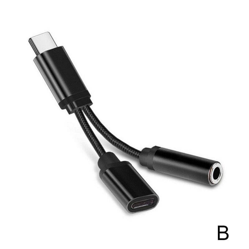 USBC Type C To 3.5mm Aux Audio Charging Cable Adapters Splitter