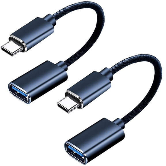USB C to USB 3.0 Adapter [2 Pack]black, USB C Male to USB Female OTG Cable Adapter Compatible with MacBook Pro/Air, iPhone 17 Pro Max/iPhone Air/16e/16/15 Series, Samsung Galaxy S25/S24/S23