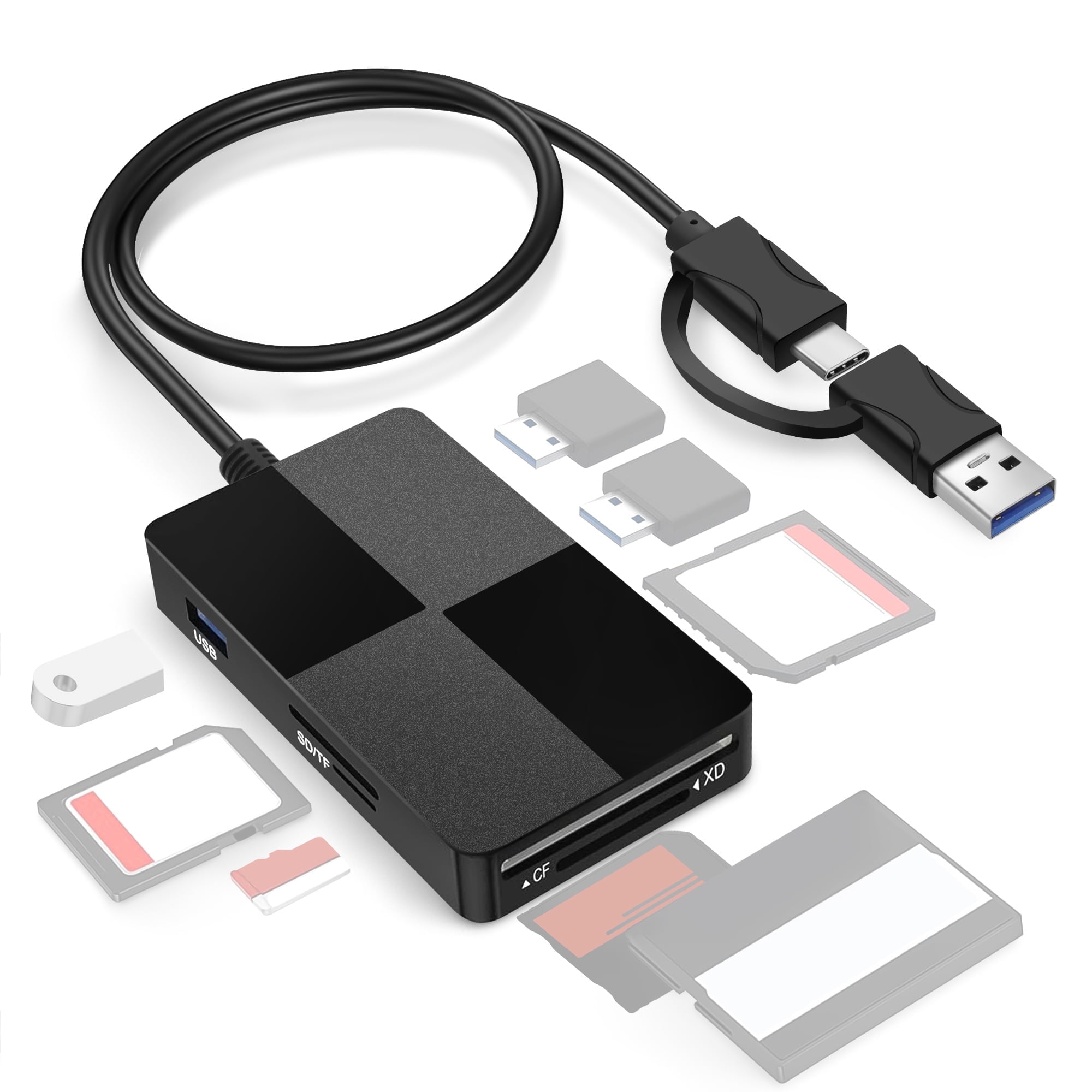 USB C/USB 3.0 Multi SD Card Reader Hub, TSV TF/CF/XD/MS Memory Card