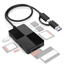 USB C/USB 3.0 Multi SD Card Reader Hub, TSV TF/CF/XD/MS Memory Card Reader Adapter for Laptop Phone