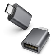 USB C to USB Adapter [2 Pack], Holytech USB C Male to USB3 Female Adapter Compatible with iPhone 15 Pro Max iMac iPad Mini and Other Type C Devices, Gray