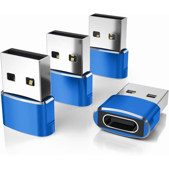 USB-C to USB Adapter 4-Pack, Female USB-C to Male USB-A Charger Converter for Samsung Galaxy S25/S24/S23/Ultra, Z Fold/Flip 7/6/5, A55/A54/A53, Tab S10/S9/S8/A9/A8/A7 Lite