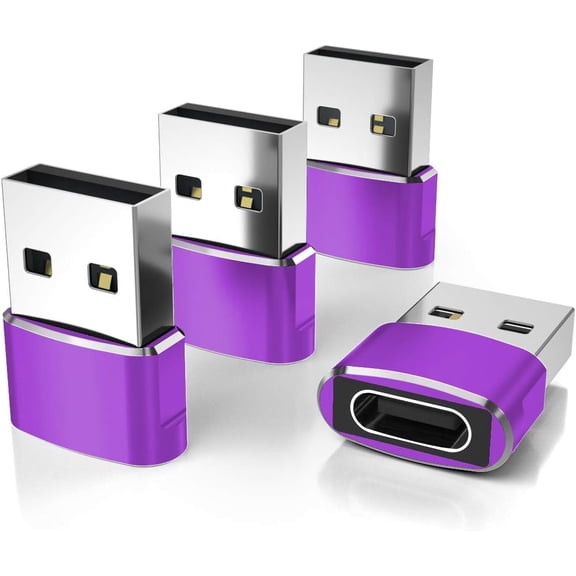 USB-C to USB Adapter 4-Pack, Female USB-C to Male USB-A Charger Converter for Samsung Galaxy S25/S24/S23/Ultra, Z Fold/Flip 7/6/5, A55/A54/A53, Tab S10/S9/S8/A9/A8/A7 Lite