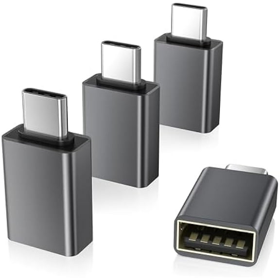 USB C to USB Adapter 4Pack,USBC Male to USB 3.0 Female MacBook Pro Air Adapter,Type C Thunderbolt 3 OTG Converter for Flash Thumb Drive,iPad 11 Air 7,Mac,Apple iPhone 16 16e 15,Samsung S25 S24