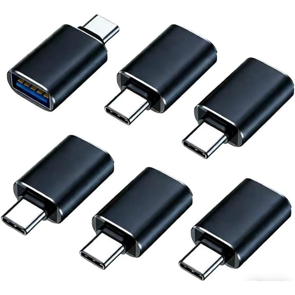 for USB C to USB Adapter (6 Pack), 5Gbps USB3.0 Gen 2 Fit Side by Side, Type C Male to A 3.2 Female Adapter Compatible with iPhone 17 16 Pro Max/iPad/iMac/MacBook Pro and Thunderbolt 4/3 Devices