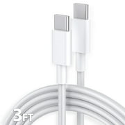 USB C إلى USB C 100W كابل شحن سريع ، Borz 3FT USB-C إلى USB-C Charger Cord متوافق مع Samsung Galaxy Note10 Note10 + Plus A80 و Google Pixel 2/3 / 3a XL و iPad Pro 2018 والمزيد