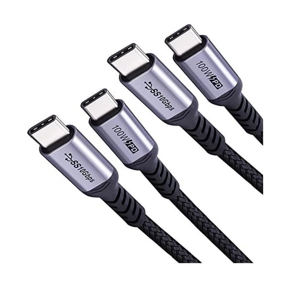 Quyaojz USB C to USB C 3.1 Cable 3FT 2 Packs, 100W Type C to Type C Monitor Video Cable 4K 60Hz Display, 10gbps High Speed Data Transfer USBC Cable E-Marker Chip Cord Compatible for Galaxy