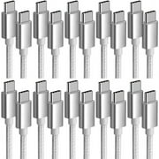 USB C to USB C Cable 10-Pack 3ft, Fast Charging Type C Charger Cord for iPhone 16 15 Pro/Pro Max/Plus, for Samsung Galaxy S24 S23 S22 S21 S20 S10 A55 A54 Flip, Pixel, Moto G, White