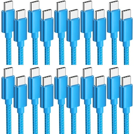 USB C to USB C Cable 10-Pack (3ft), Fast Charging Type C Charger Cord for iPhone 16 15 Pro/Pro Max/Plus, for Samsung Galaxy S24 S23 S22 S21 S20 S10 A55 A54 Flip, Pixel, Moto G, Blue price history and forecast - TRMTECH 096x10
