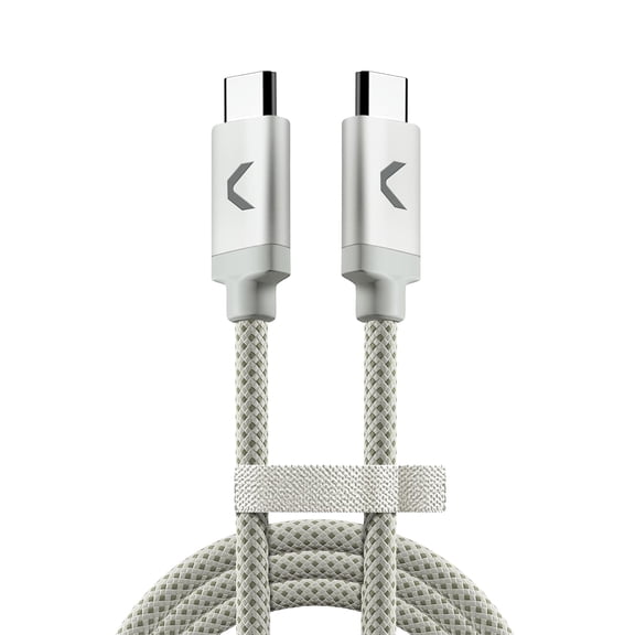 USB C to USB C Cable 100W 6.5ft, USB 3.2 Fast Charging Nylon Braided, Data Transfer & Video Output, Compatible with iPhone 17/16/15, Samsung Galaxy S25/S24, iPad Pro, MacBook Pro, Light Gray