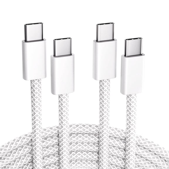 USB-C to USB-C Cable 2-Pack, 60W Fast Charging, Premium Nylon Braided, USB-C Power Delivery, Data Sync for iPhone 15/16/17, Android, , iPad, MacBook (2pack-3ft)