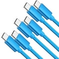 thumbnail image 1 of USB-C to USB-C Cable 60W [3-Pack 10ft], USBC Type C Charging Charger Cord Compatible with Samsung Galaxy S22/S21/S20 Ultra, Note 20/10, MacBook Air, iPad Pro, iPad Air 4, iPad Mini 6, Blue, 1 of 7