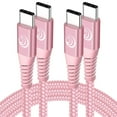 thumbnail image 1 of USB-C to USB-C Cable, Aioneus 60W PD Fast Charging Cable 2Pack 6ft, C Type Charger Cord for iPhone 15/15 Plus/15 Pro/15 Pro Max, Samsung Galaxy, Macbook Pro/Air, iPad Mini 6, Pink, 1 of 7