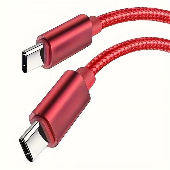 USB C to USB C Cable Nylon Braided 60W 3FT USB Type C Fast Charging Cable for iPhone 16/16 Plus/16 Pro Max/15/15 Plus/15 Pro Max, MacBook Pro, iPad Pro Air, Samsung S24/S24 Ultra/S23 Red