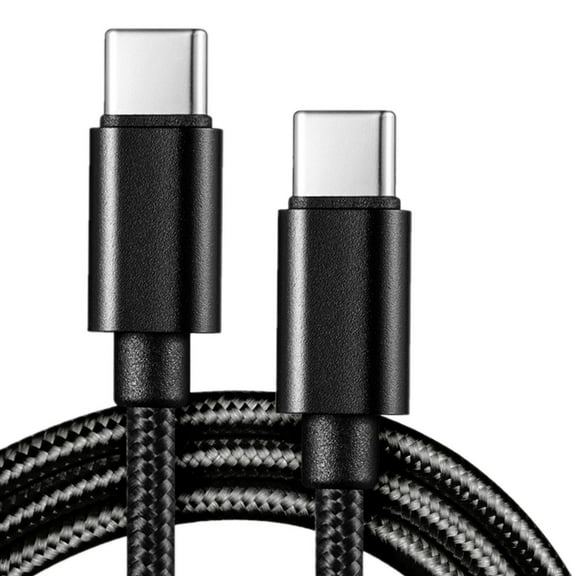 USB C to USB C Cable Nylon Braided 60W 3FT USB Type C Fast Charging Cable for iPhone 16/16 Plus/16 Pro Max/15/15 Plus/15 Pro Max, MacBook Pro, iPad Pro Air, Samsung S24/S24 Ultra/S23 Black