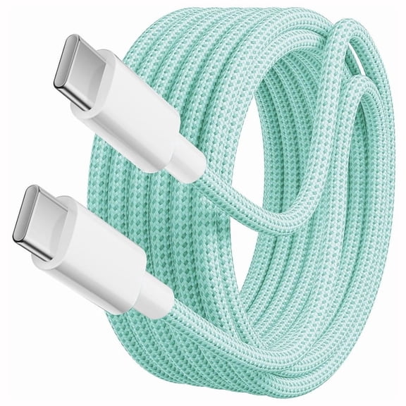 USB C to USB C Cable Nylon Braided 60W 3FT USB Type C Fast Charging Cord Compatible with iPhone 17/17 Pro Max/Air/16/16 Plus/16 Pro Max/15/15 Plus/15 Pro Max, MacBook, iPad Samsung S25/S24/23 - Green