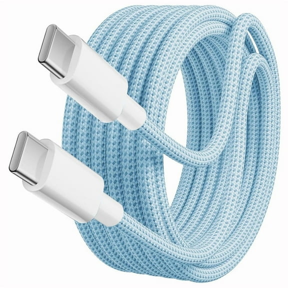 USB C to USB C Cable Nylon Braided 60W 3FT USB Type C Fast Charging Cord Compatible with iPhone 17/17 Pro Max/Air/16/16 Plus/16 Pro Max/15/15 Plus/15 Pro Max, MacBook, iPad Samsung S25/S24/23 - Blue