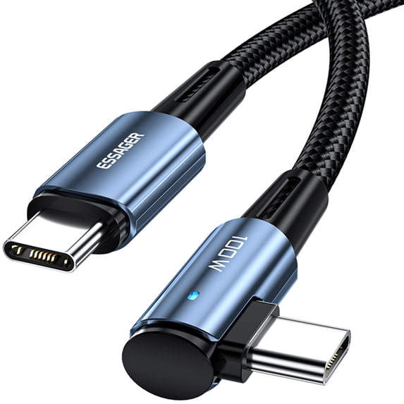 USB C to USB C Cable, PD 100W USB C Cable to USB C Fast Charging Cable, 5A Right Angle Fast Charge Type C to Type C Cable, USBC to USBC Fast Charging Cable, 3 3 6 6 ft