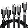 thumbnail image 1 of PEKYOK Usb-C to Usb-C Fast Charging Cable, 5-Pack, 60W 3/3/6/6/10 ft, Compatible with iPhone 17/16/15 Series, PS5 Controller, Samsung Galaxy, Black, 1 of 6