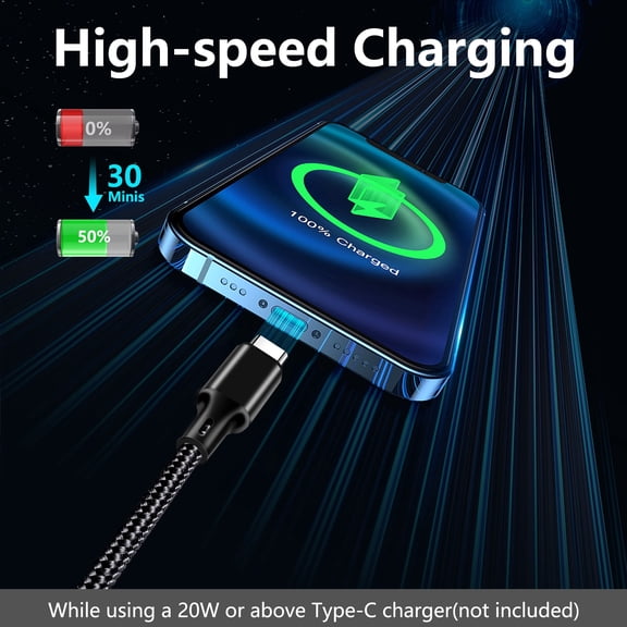 USB C to USB C Charger Cable, 5 Pack [3/3/6/6/10ft] Type C Fast Charging Cord High Data & Transfer Wire Compatible for iPhone 17/16/15 Plus/Pro Max iPad Ps5 Controller Samsung Galaxy(Black)