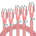 thumbnail image 1 of USB C to USB C Charger Cable, 5 Pack [3/3/6/6/10ft] Type C Fast Charging Cord Wire Compatible for iPhone 17/16/15 Plus/Pro Max iPad Ps5 Controller Samsung Galaxy(Pink), 1 of 7