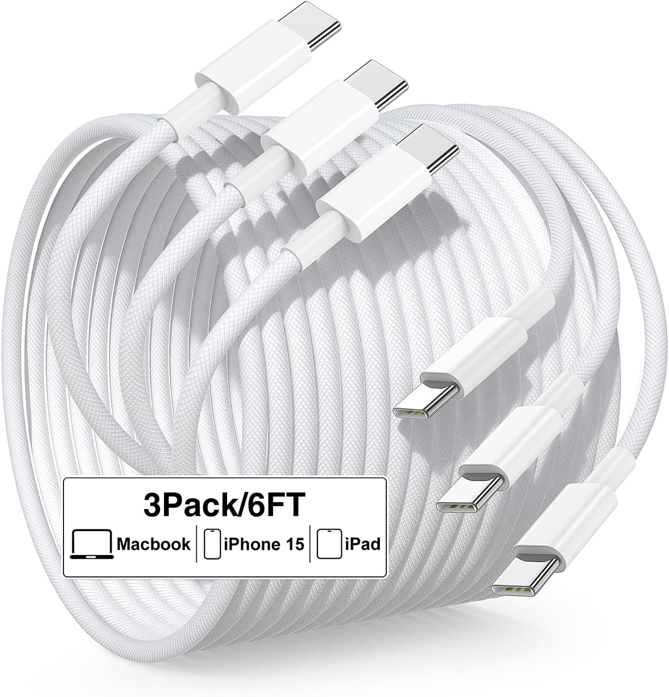 Usb To Usb C 100W Multi 3 In 2 Fast Charging Cable 10FT, Black Long Nylon Braided,3 In 2 USB A/C To USB-C Lightnning Micro Connectors For IPhone 15/15 Plus,Samsung S24/S23,Multiple Devices - Foto 10