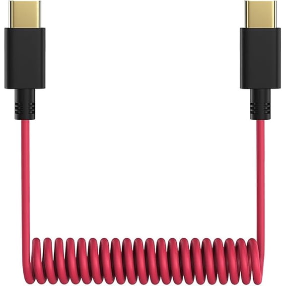 USB C to USB C Microphone Cable for DJI Mic Mini/Mic 2 / Rode Wireless Pro/Wireless Go 2 and Hollyland Lark M2 M1 150 Max Duo, Coiled YJJSKEJIo Patch Cable Mic Cord Compatible with iPhone 16 Pro Max