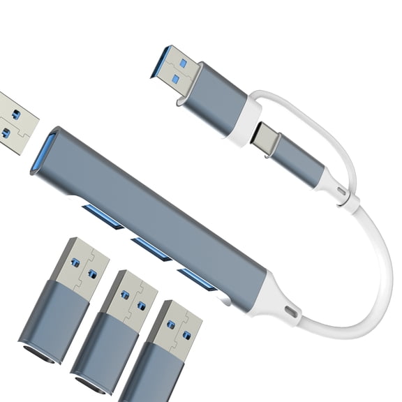 USB C USB A HUB(4in1)for Apple Type C to OTG 3.0 Adapter Card Reader for iPhone 16 15 Pro Max External Storage Data Transfer for iPad PC keyboard Accessories compatible for Samsung