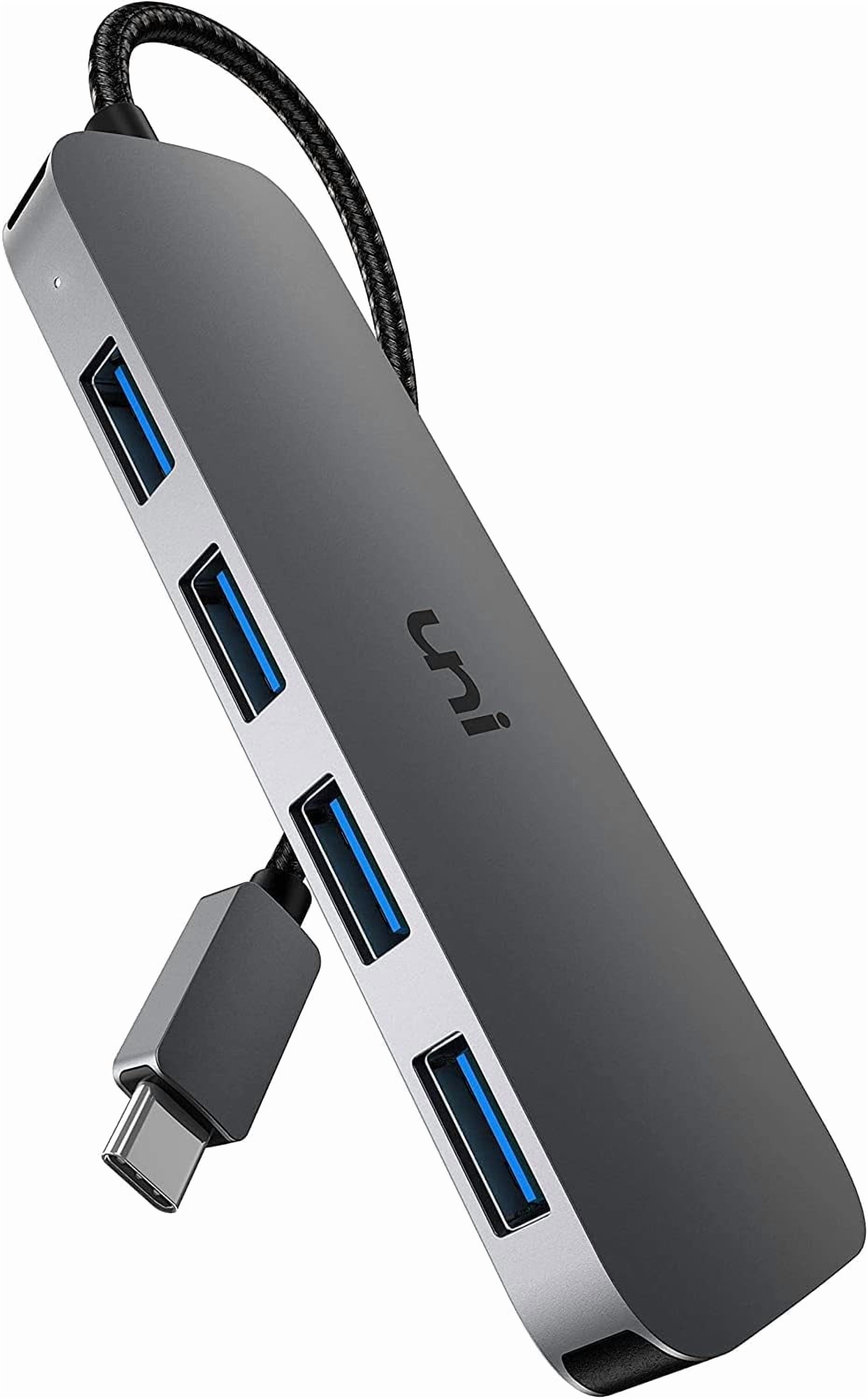 USB C to USB Hub Multiport Adapter, Aluminum 4 Ports USB C Splitter for Laptop, Slim Thunderbolt 3/4 Data USB Hub Compatible for MacBook Pro/Air, iPad Pro, Dell, Chromebook | Keyboard, Mouse, HDD