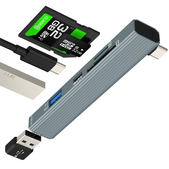 USB C to USB A OTG 3.0 Adapter for iPhone 17 16 15 Pro Max Type C Charger Cable for Apple SD Micro SD TF Card Reader Docking Station MacBook Converter for iPad Compatible for Samsung Mouse Keyboard