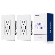 USB C & USB A Outlet, 21W 4.2A USB Wall Outlet, 20 Amp Duplex Tamper Resistant Receptacle with Type A & Type C Ports, Wall Plate Included, UL Listed, White