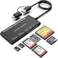 thumbnail image 1 of USB C USB3.0 Multi Card Reader for SD, CF, Micro SD, XD, MS Cards - 7 in 1 Adapter Hub for Windows, Mac, Linux, Android, 1 of 2