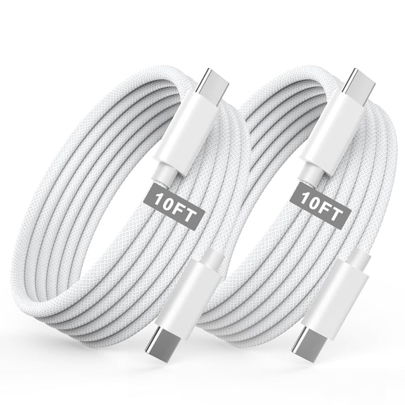 for USB C to USBC Fast Charging Cable for 10ft,2Pack 60W Extra Long Type C to C Fast Charger Cord for iPhone 17/15/16 Pro,15/16 Plus,15/16 Pro Max, for MacBook,iPad,for Samsung Galaxy,Pixel
