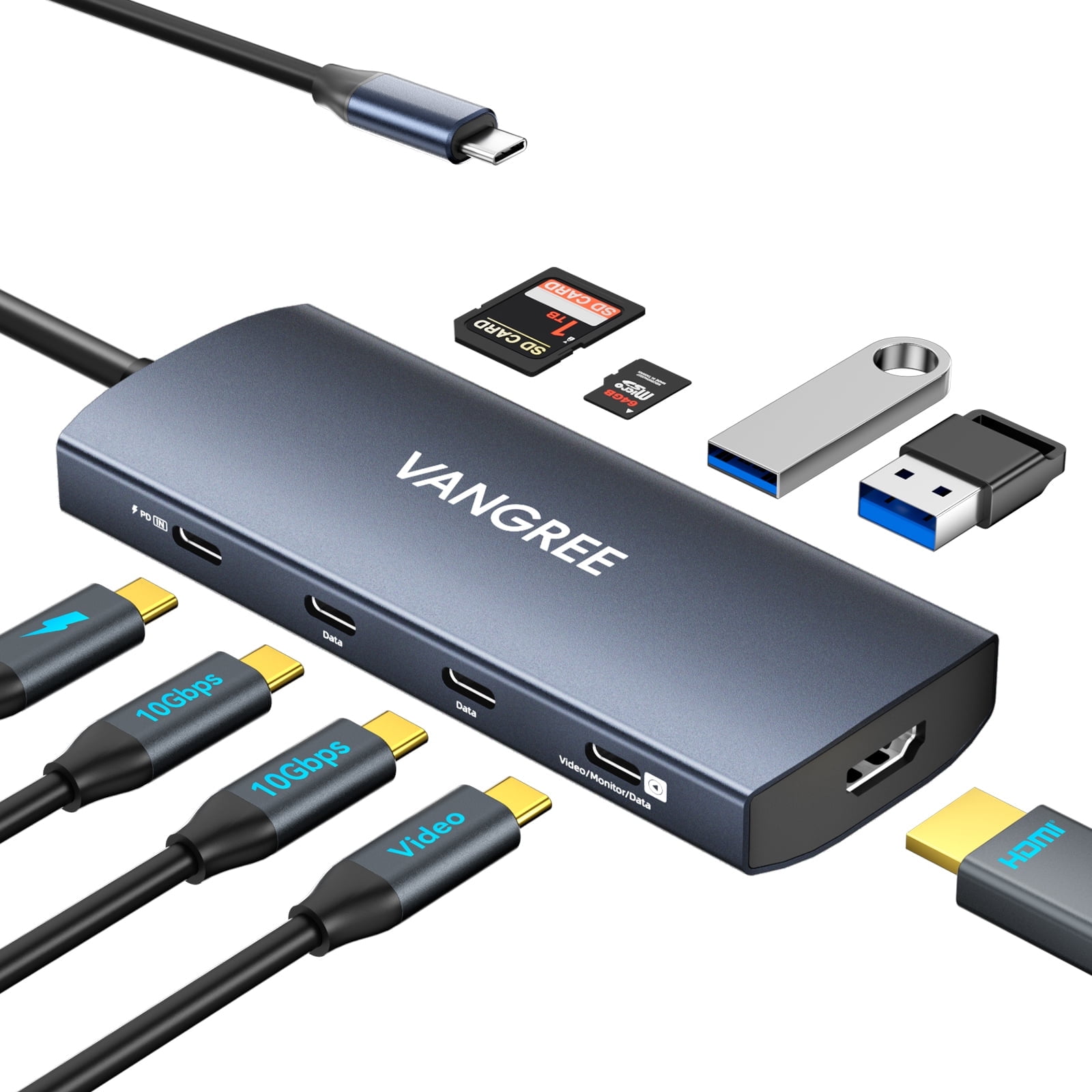 Acer USB C To HDMI Adapter, 4K USB C Hub With 100W PD, USBA 3.0 Port, HDMI To USBC Multiport Digital AV Converter For MacBook Silver ACER-UC303-BBY - Best Buy