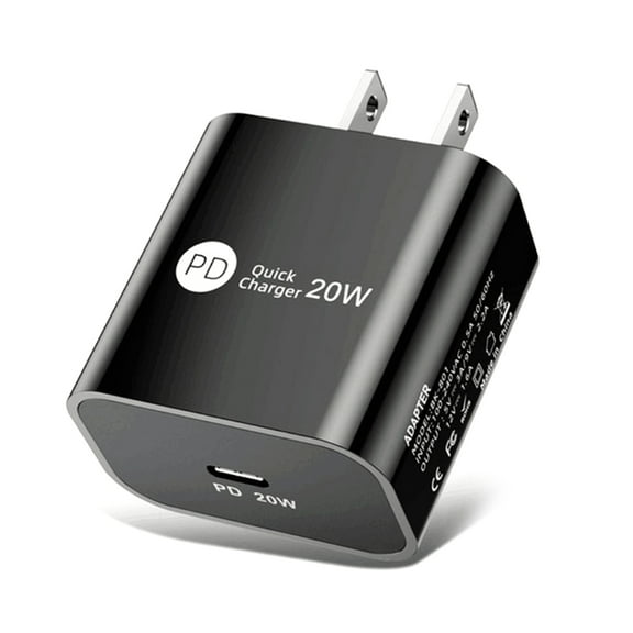 USB C Wall Charger, 20W Fast Charger, USB C Charger, Fast Charging Block Comaptible for iPhone 13/13 Mini/13 Pro/13 Pro Max/12, Galaxy, Pixel 4/3, iPad/iPad Mini (Black)