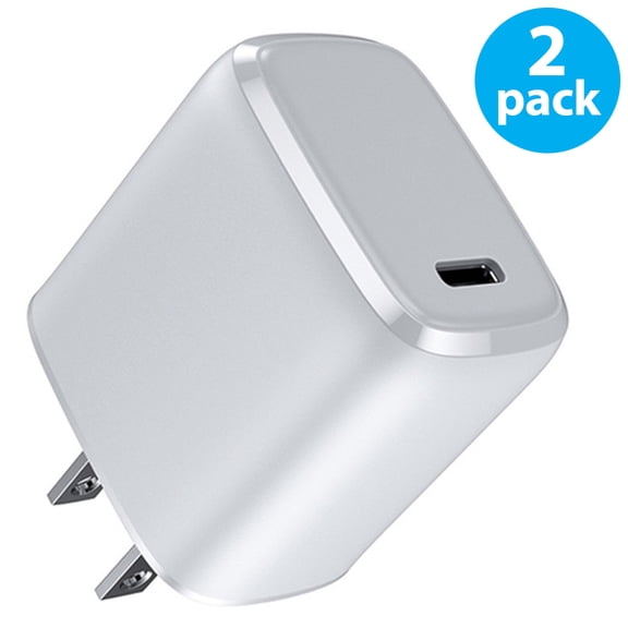USB C Wall Charger, 25W Power delivery 3.0 Fast Charger, 2-Pack USB C Charger, Fast Charging Block Compatible with iPhone 13/13 Mini/13 Pro/13 Pro Max/12, Samsung Galaxy S22, Pixel 4/3, iPad/iPad Mini