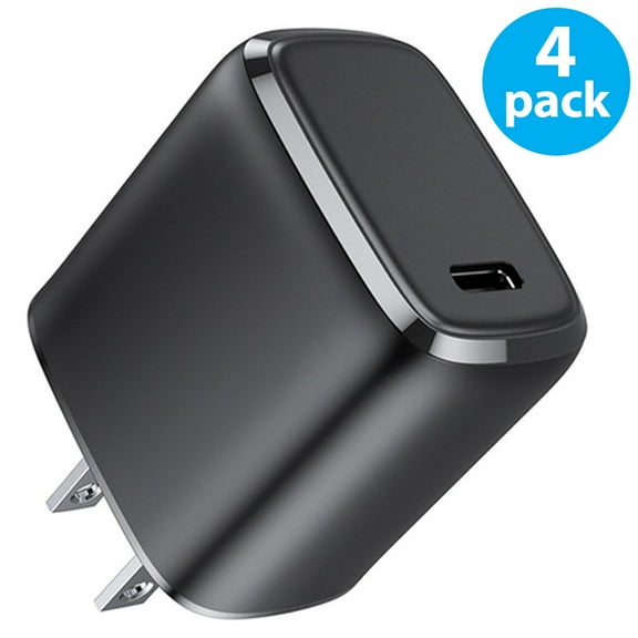 USB C Wall Charger, 25W Power delivery 3.0 Fast Charger, 4-Pack USB C Charger, Fast Charging Block Compatible with iPhone 13/13 Mini/13 Pro/13 Pro Max/12, Samsung Galaxy S22, Pixel 4/3, iPad/iPad Mini